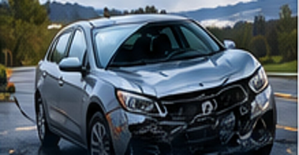 Damaged passenger vehicle